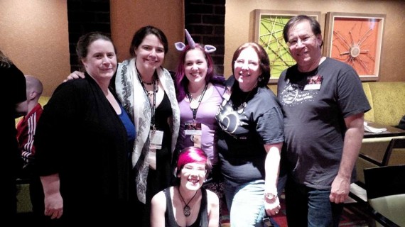 The CosmoQuest table crew. Photo from Nancy Graziano.