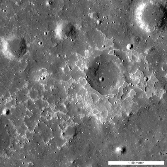 The feature called Maskelyne is one of many newly discovered young volcanic deposits on the Moon. Image Credit: NASA/GSFC/Arizona State University