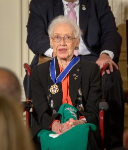 Former NASA mathematician Katherine Johnson is seen after President Barack Obama presented her with the Presidential Medal of Freedom, Tuesday, Nov. 24, 2015, during a ceremony in the East Room of the White House in Washington. Photo Credit: (NASA/Bill Ingalls) 