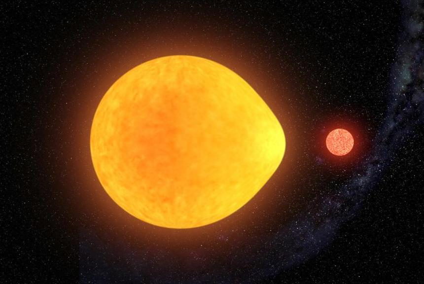 Variable star pulsates on only one side due to companion red dwarf