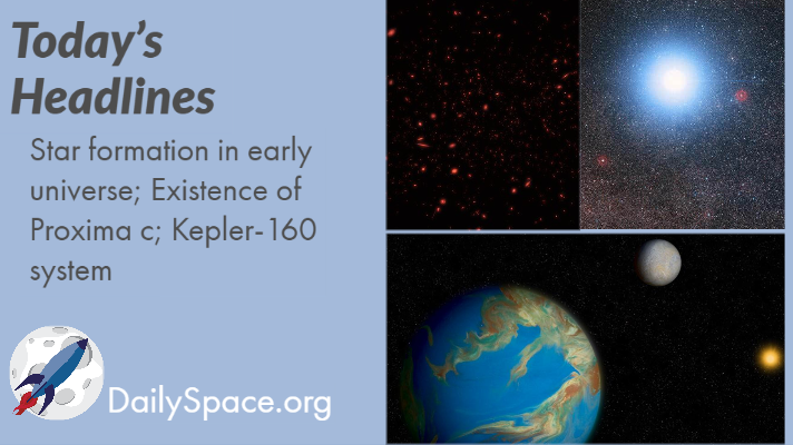 Star formation in early universe; Existence of Proxima c; Kepler-160 system