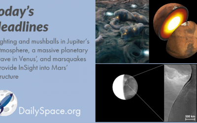 Lighting and mushballs in Jupiter’s atmosphere, a massive planetary wave in Venus’, and marsquakes provide InSight into Mars’ structure