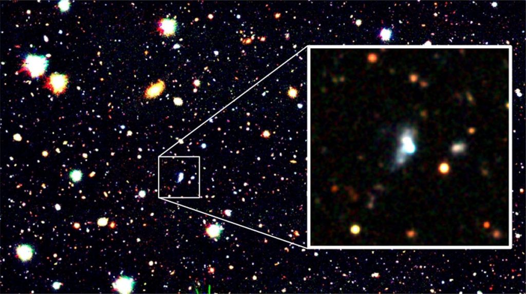 Machine Learning Finds a Surprising Early Galaxy