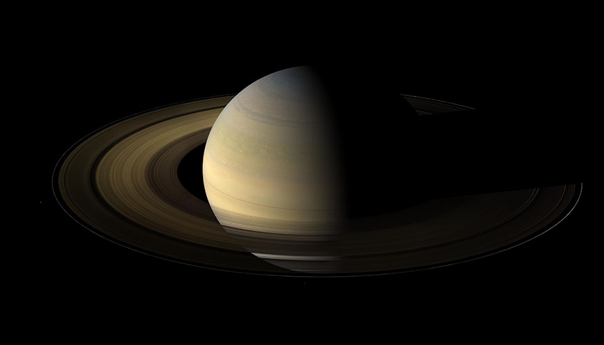 Helium Rain Falls in Laboratory Saturn