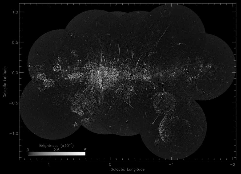 Magnetic Field Lines Accent Inner Galaxy