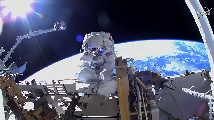 NASA Astronauts Complete EVA for ISS Solar Panels