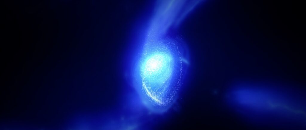 Spinning Galaxy in the Early Universe